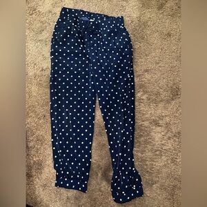 Cherokee Navy and White Polka Dot Pants 7/8